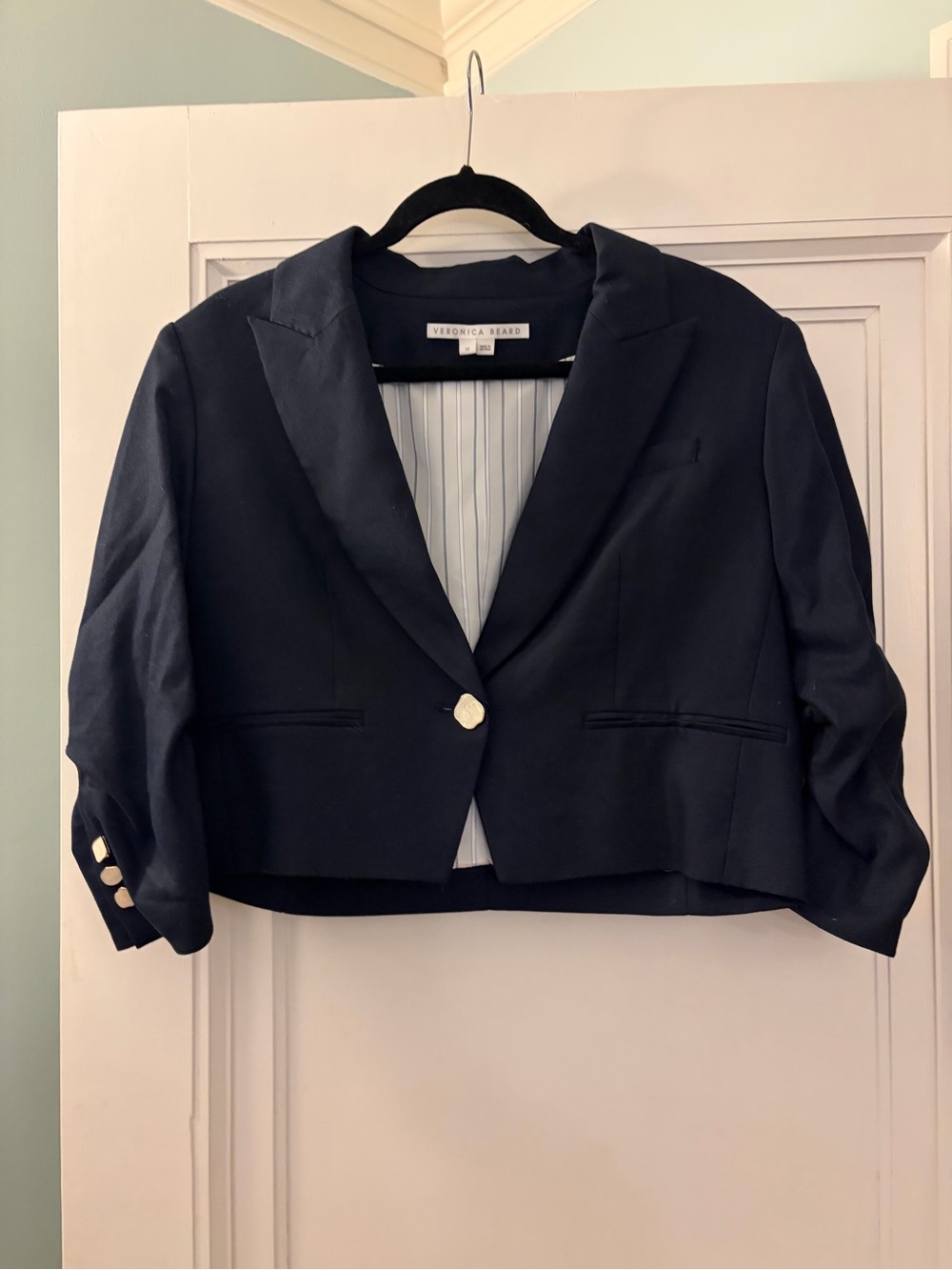 Veronica beard Delpha style navy cropped blazer - nwot size 12